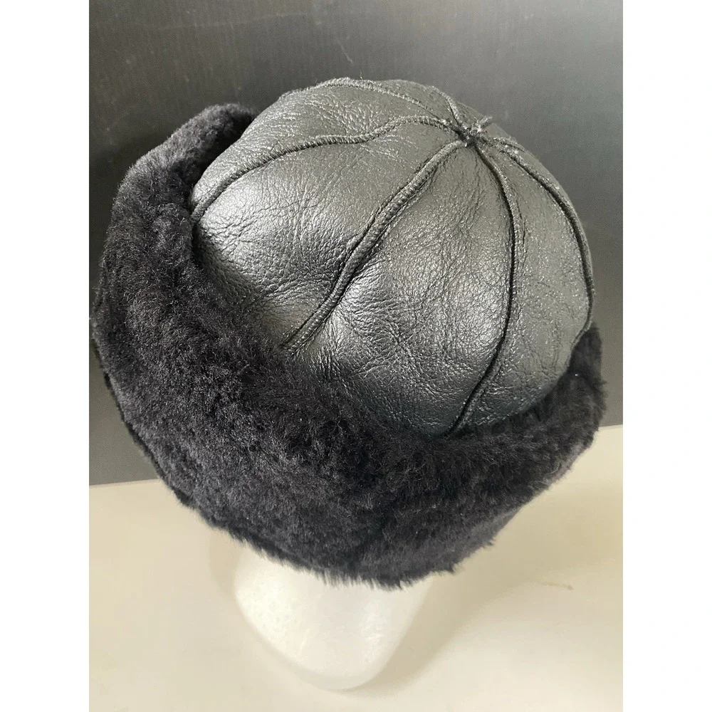 Fur Lined Sheep Skin Women's Winter Hat. Size 58 (Small)
